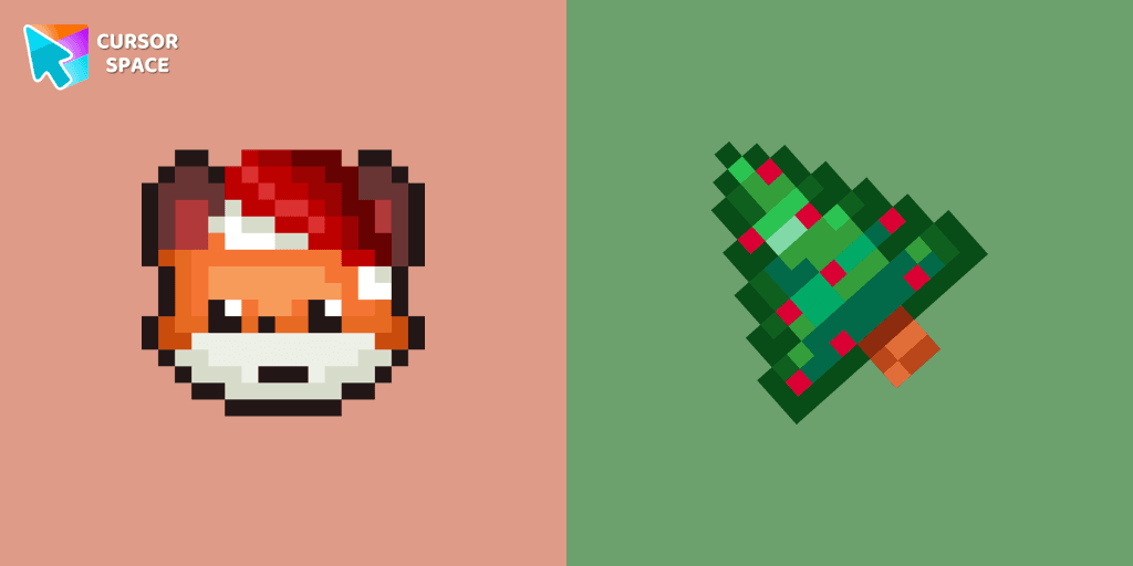 Christmas Fox Pixel cursor cursor pack